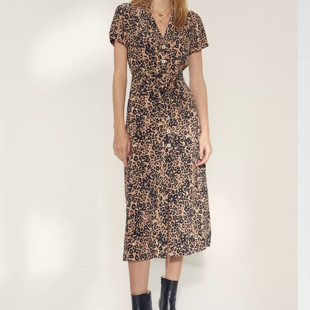 Wilfred Button Down Dress with Wrap Tie - Size S